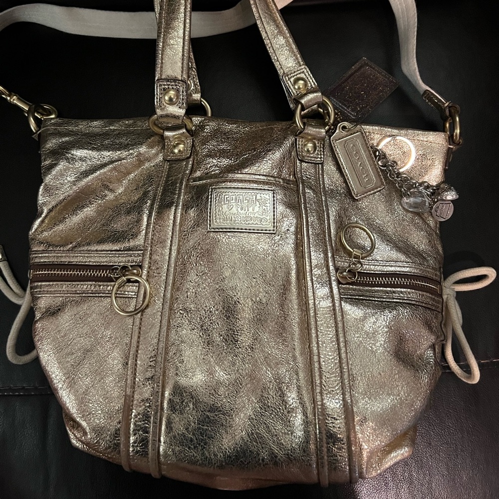 Coach Poppy gold handbag